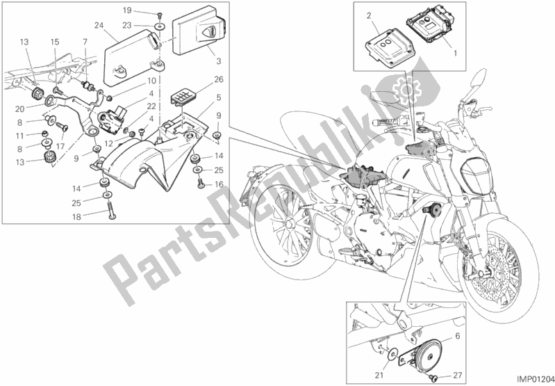 Tutte le parti per il 12c - Dispositivi Elettrici del Ducati Diavel 1260 S 2020